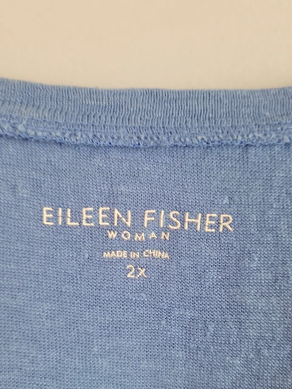 Eileen Fisher Linen blue shirt size 2X - Picture 2 of 6
